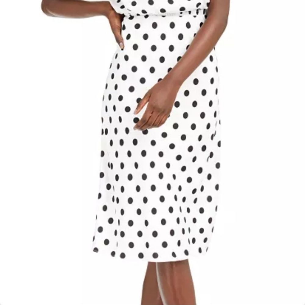 INC Polka Dot Skirt Mid Rise Black/White Women XS